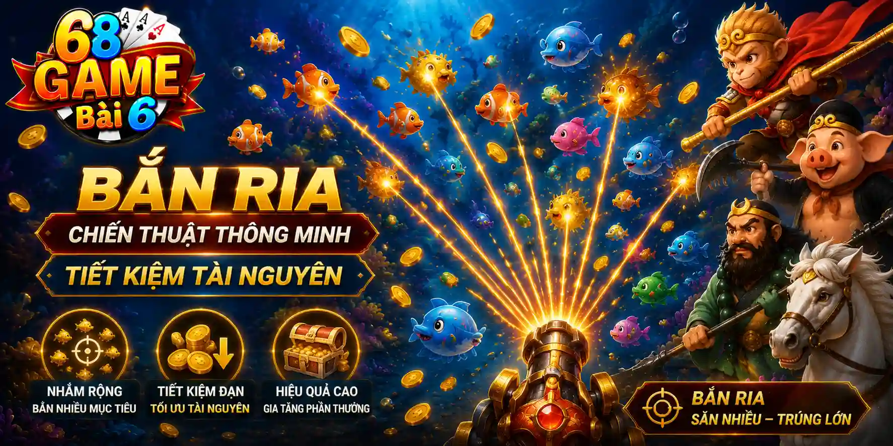 Bắn Cá Tây Du: Bật Mí Top 7 Chiến Thuật Kiếm Xu Nhanh 2026 Tận dụng chiến thuật bắn ria để tiết kiệm tài nguyên