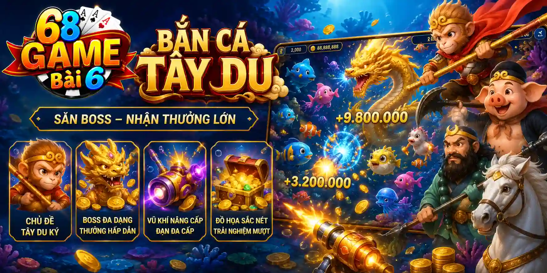 Bắn Cá Tây Du: Bật Mí Top 7 Chiến Thuật Kiếm Xu Nhanh 2026 Vì sao Bắn cá Tây Du thu hút đông đảo hội viên 68GameBai?